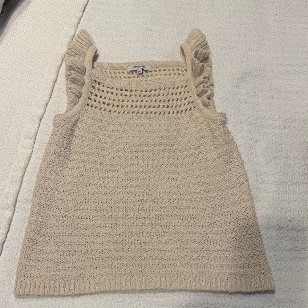 Madewell Cream Knit Sleeveless Top